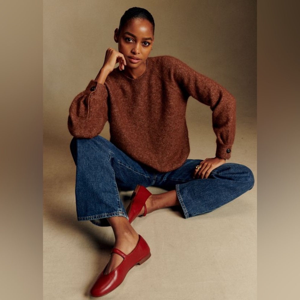 Sezane Louisa Jumper Sweater Sz S Light Chocolate MSRP: 215